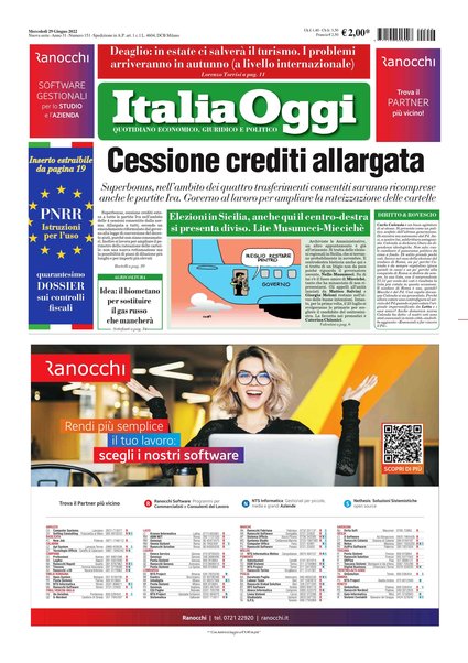 Italia oggi : quotidiano di economia finanza e politica